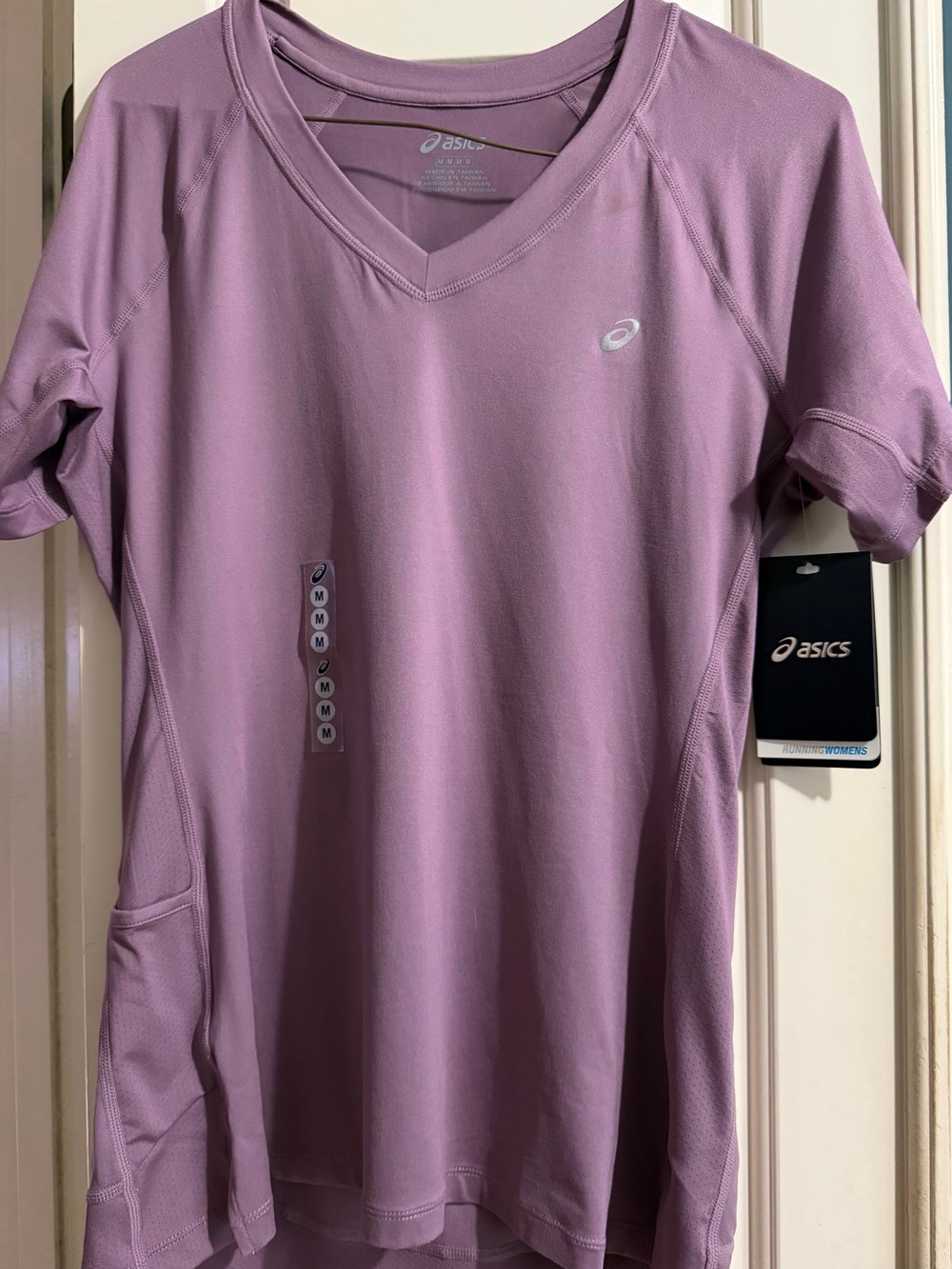 Asics Lavender Short-Sleeve V-Neck Performance Shirt